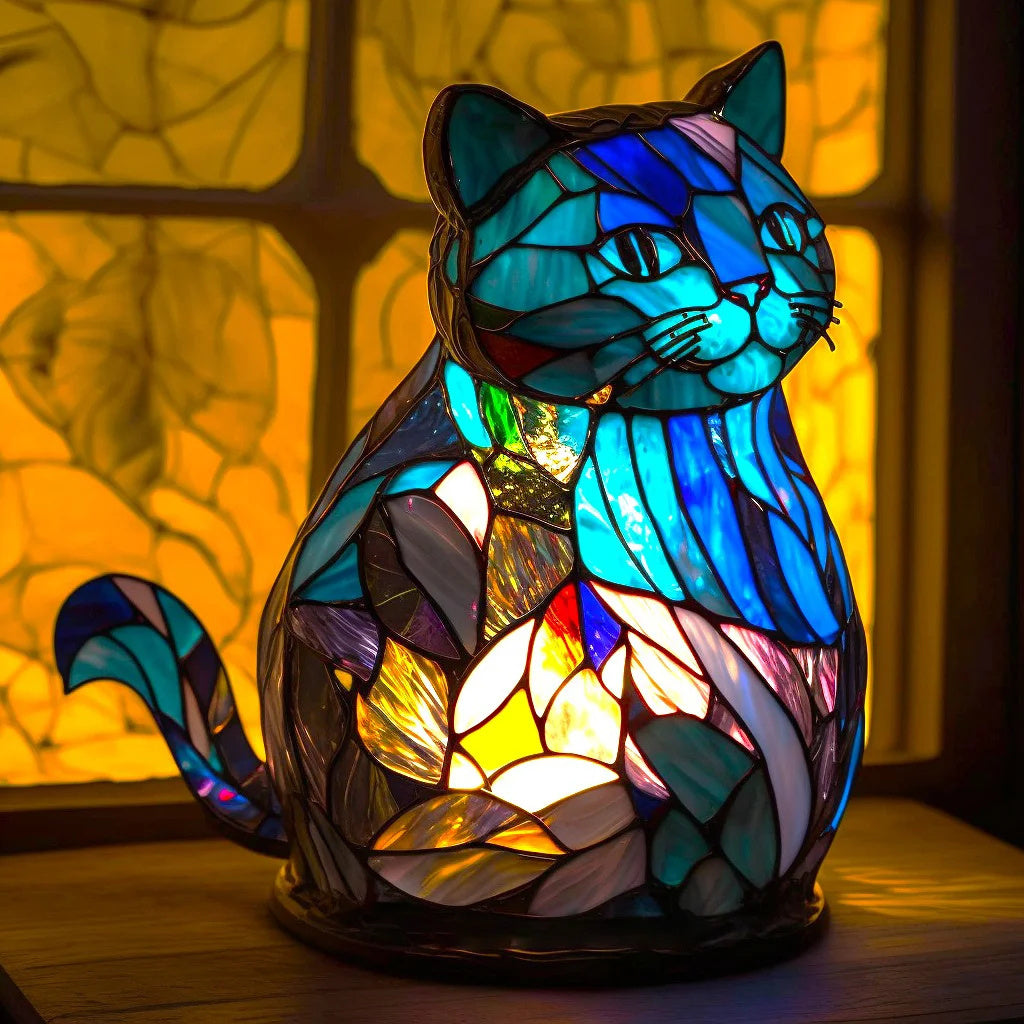 Colorful Stained Glass Animal Table Lamp