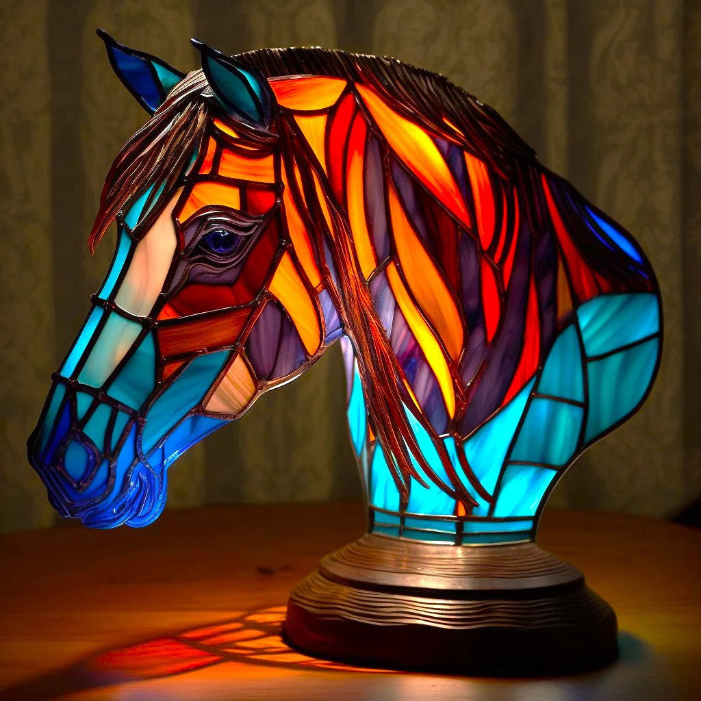 Colorful Stained Glass Animal Table Lamp