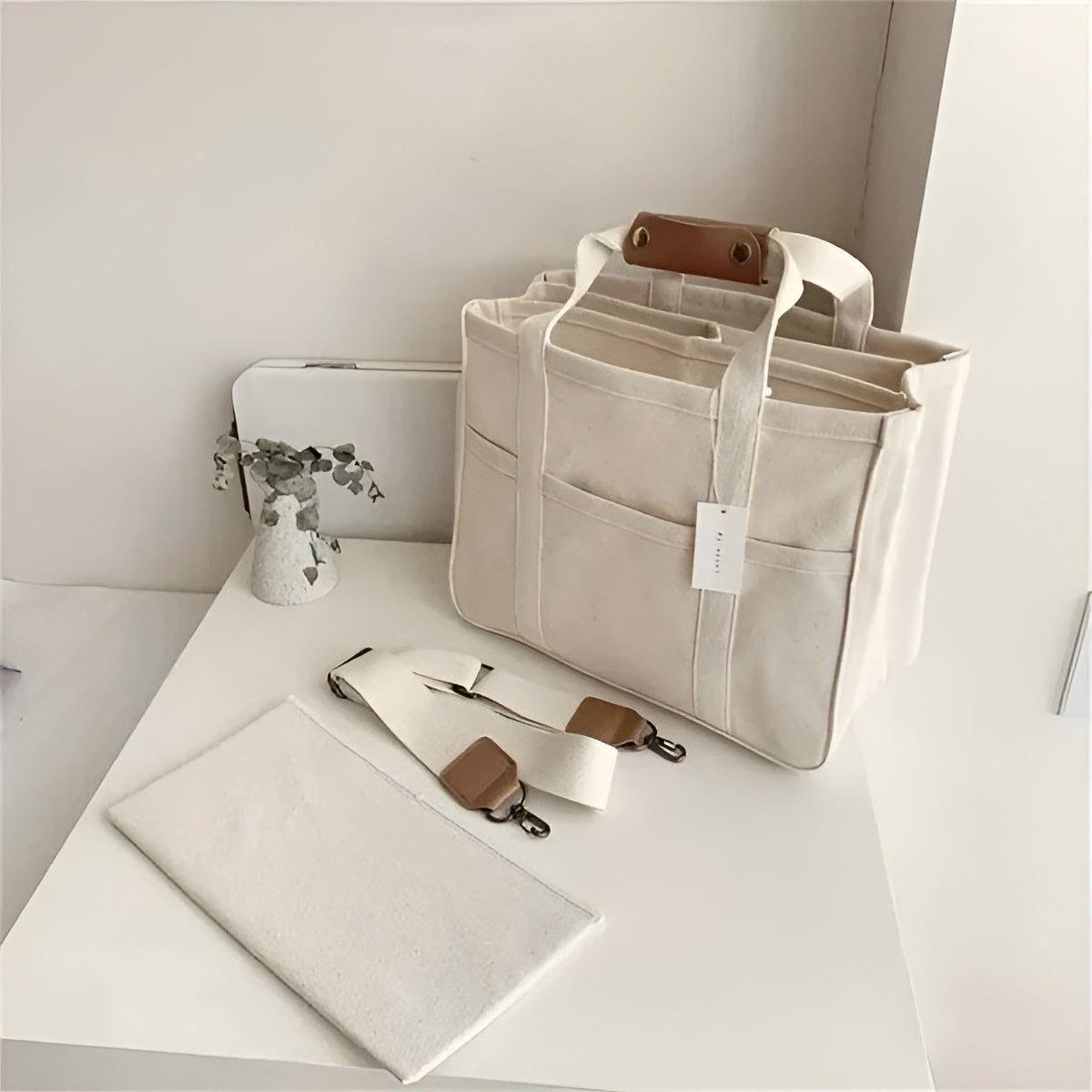 Large Cotton Canvas Shopping Tote Bag