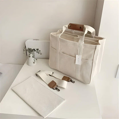 Large Cotton Canvas Shopping Tote Bag