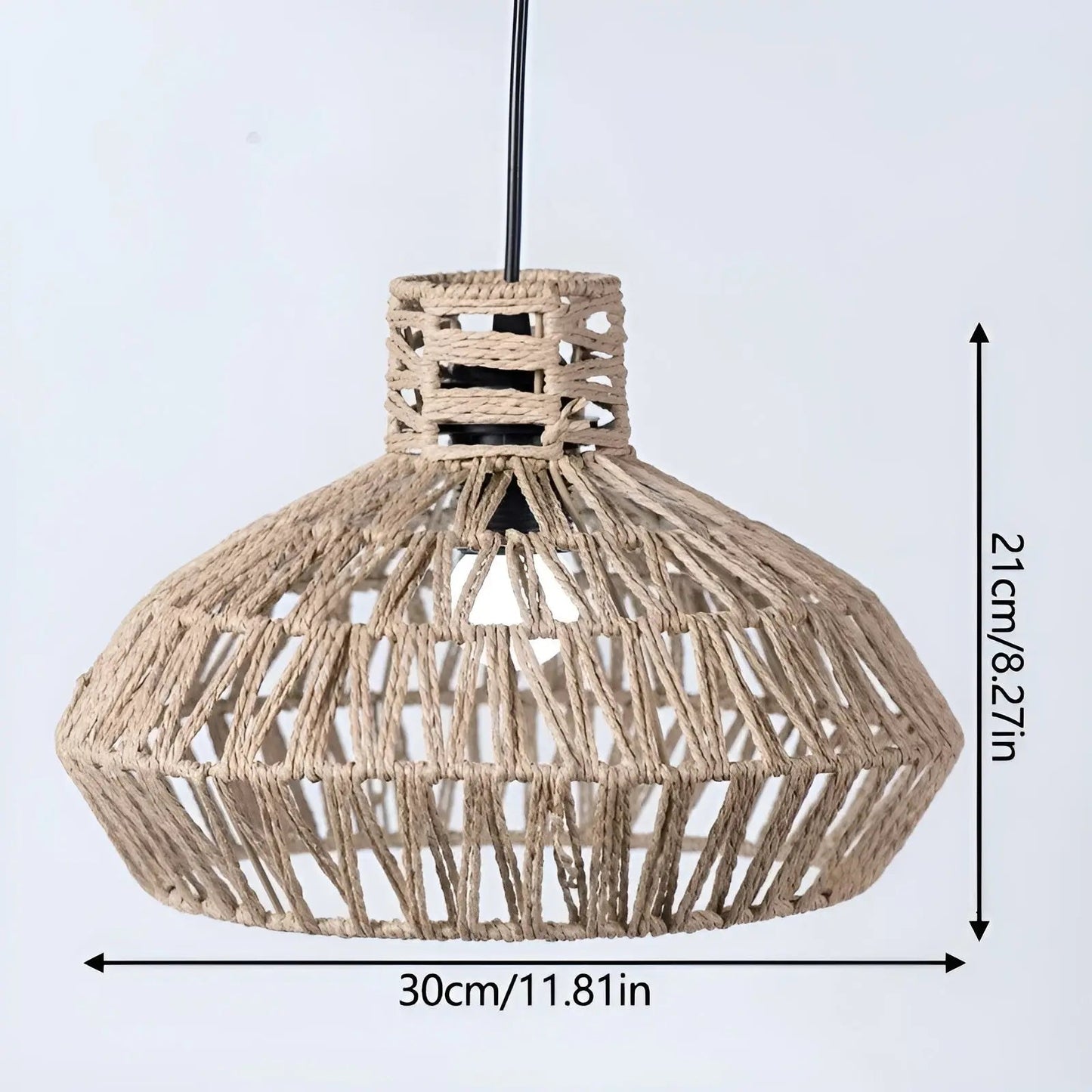 Classic Woven Rattan Pendant Light - Fesara