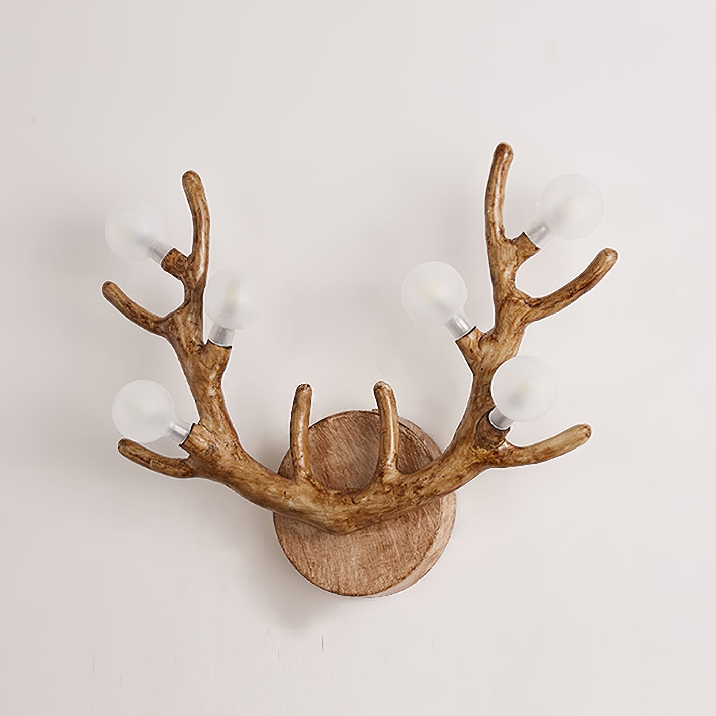 Rustic Wooden Deer Wall Light