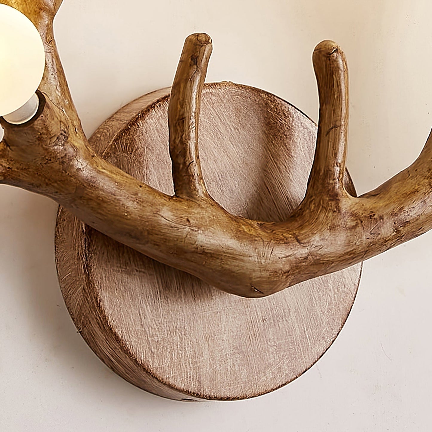 Rustic Wooden Deer Wall Light