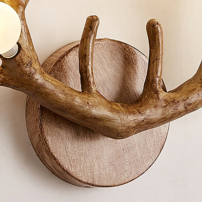 Rustic Wooden Deer Wall Light