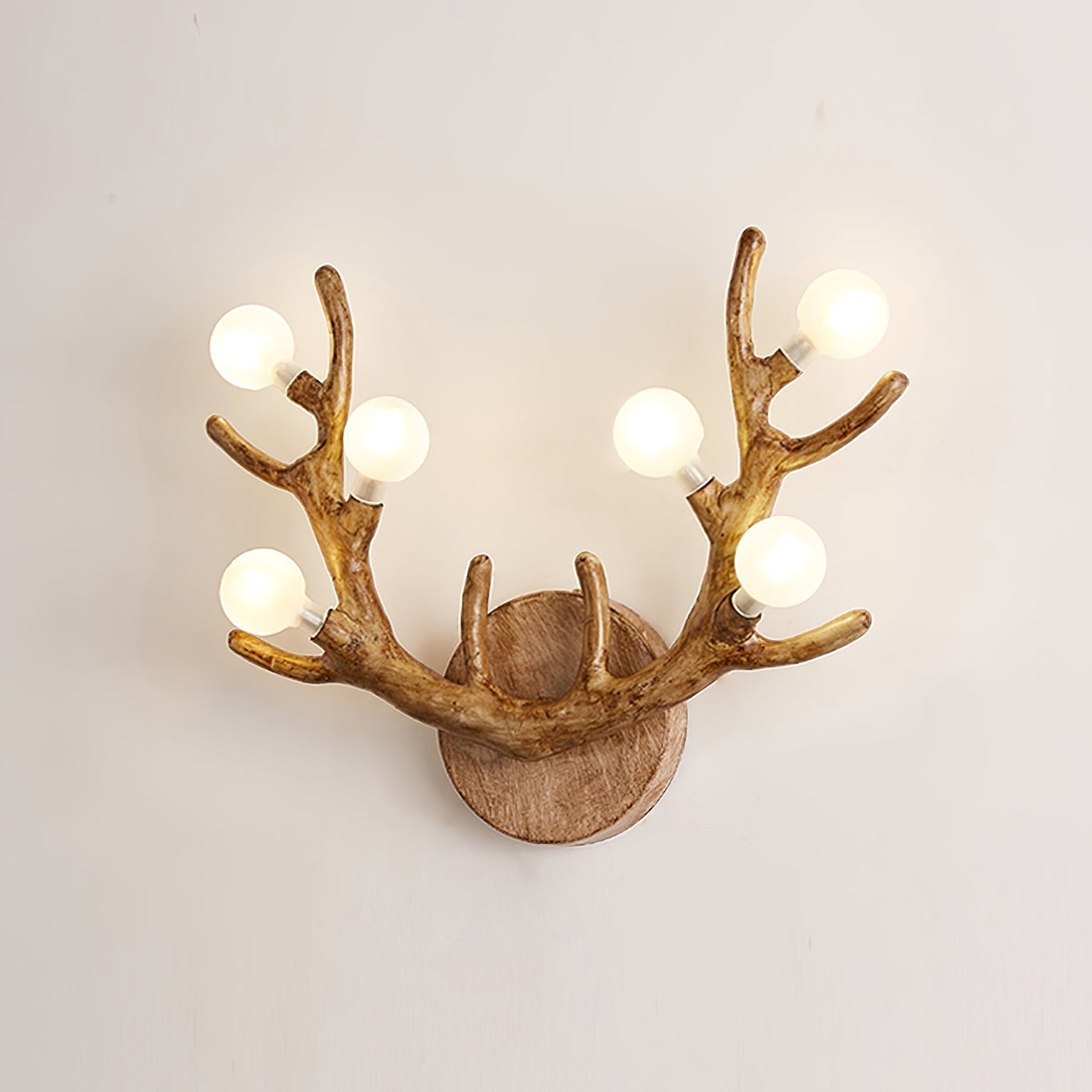 Rustic Wooden Deer Wall Light