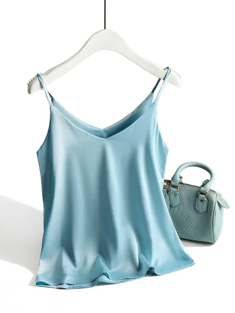 Soft Satin Tank Top for Ladies - Fesara