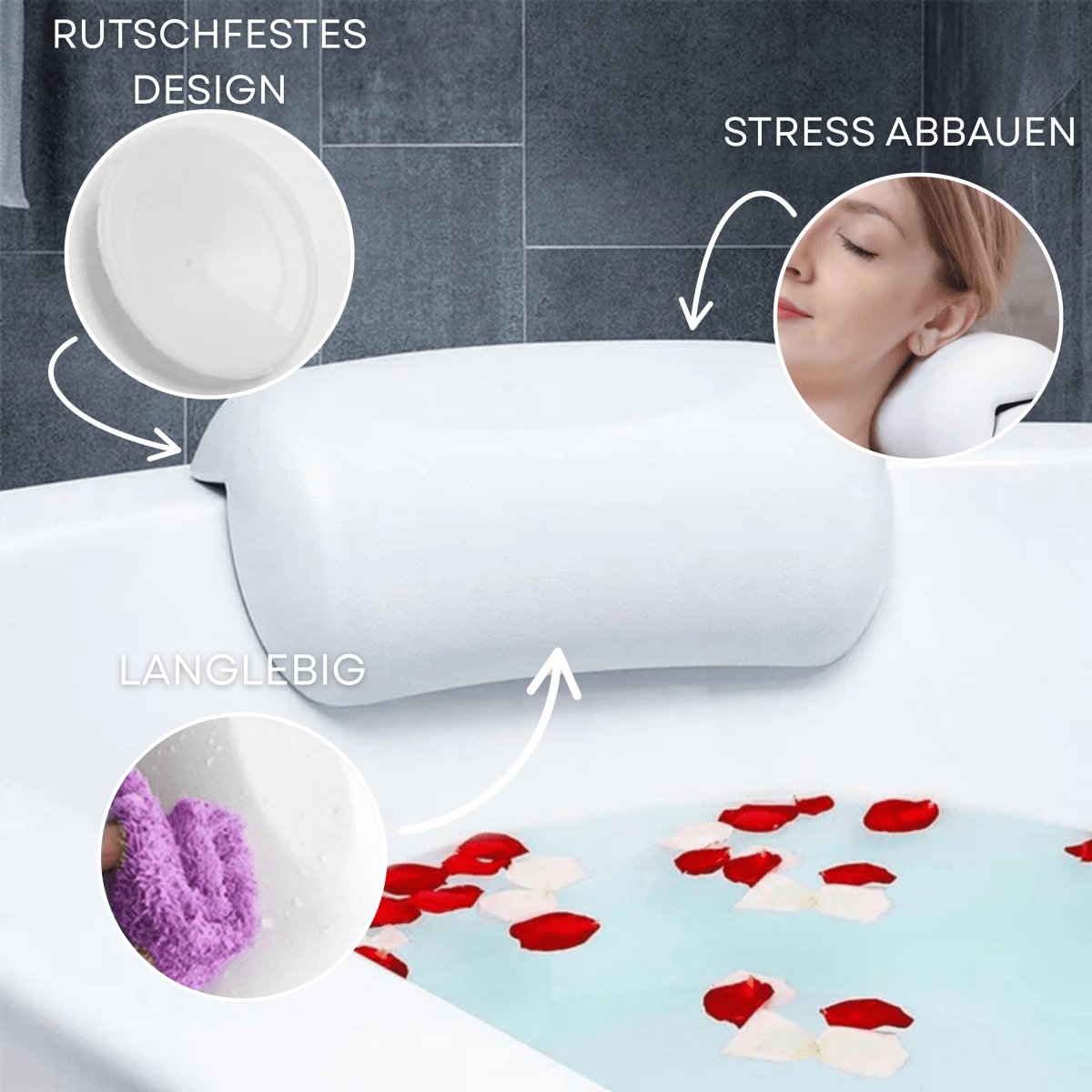 Comfortable Grip Bath Pillow