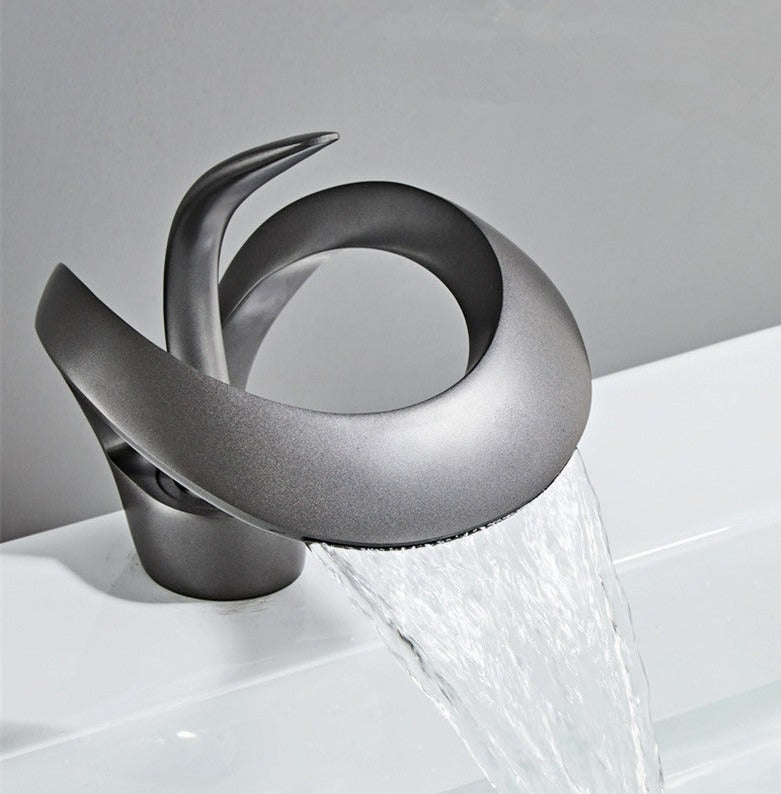 AquaGold | Elegant Modern Brushed Gold Bathroom Sink Faucet 3