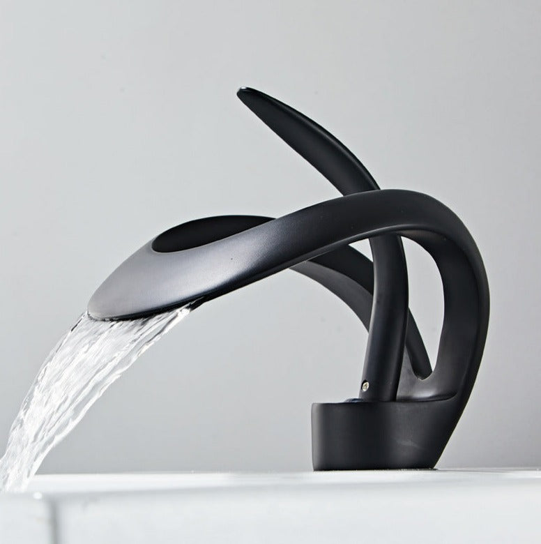 AquaGold | Elegant Modern Brushed Gold Bathroom Sink Faucet 9