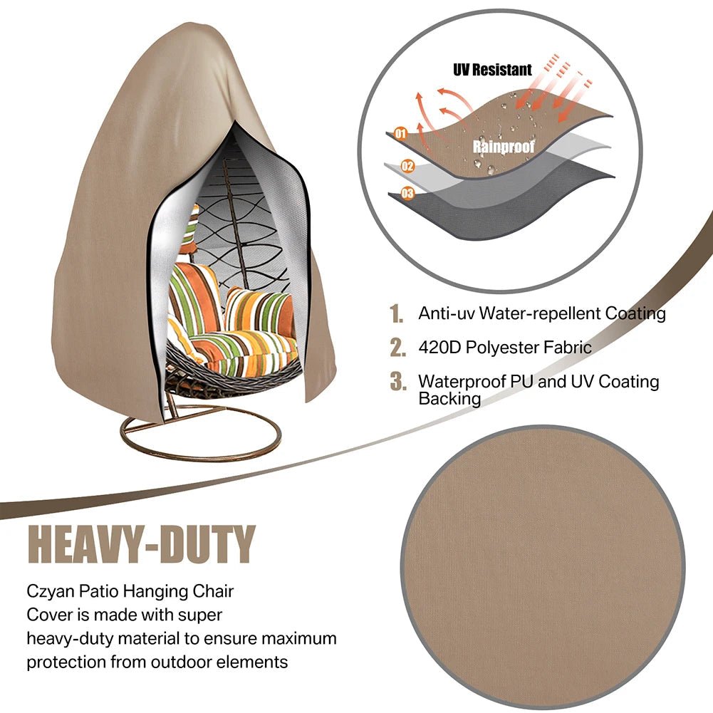 AquaGuard | Durable Waterproof Double Egg Chair Cover for All-Weather Protection 7