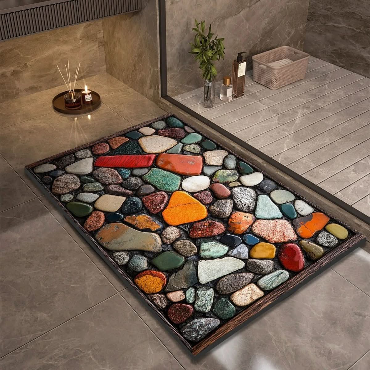 Non Slip Diatomaceous Earth Bathroom Mat for Comfort