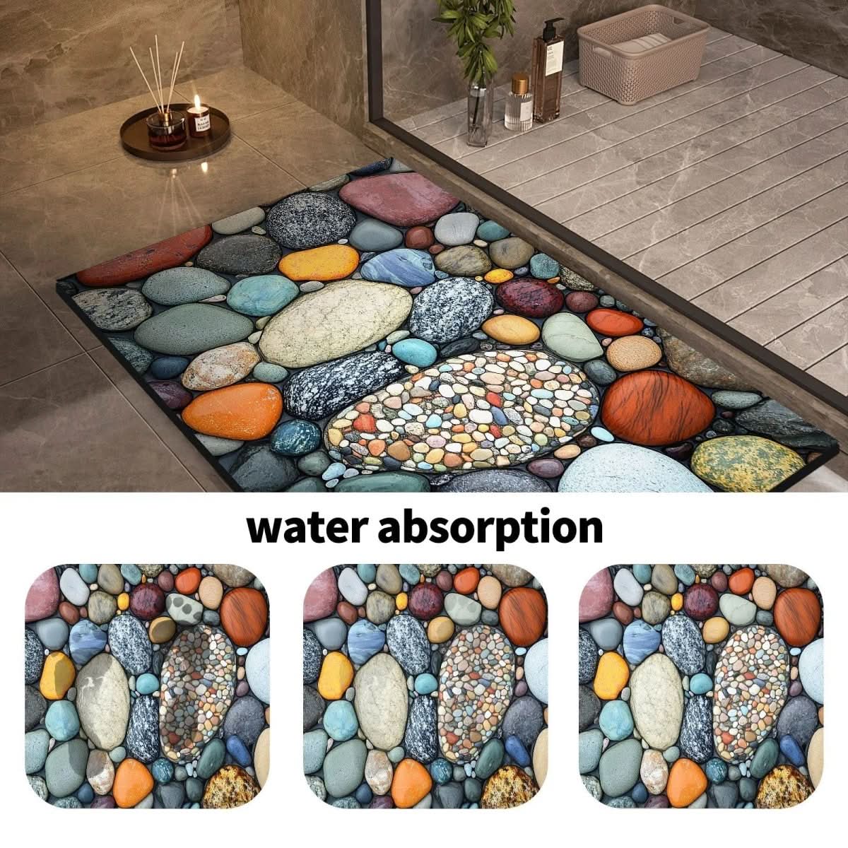Non Slip Diatomaceous Earth Bathroom Mat for Comfort