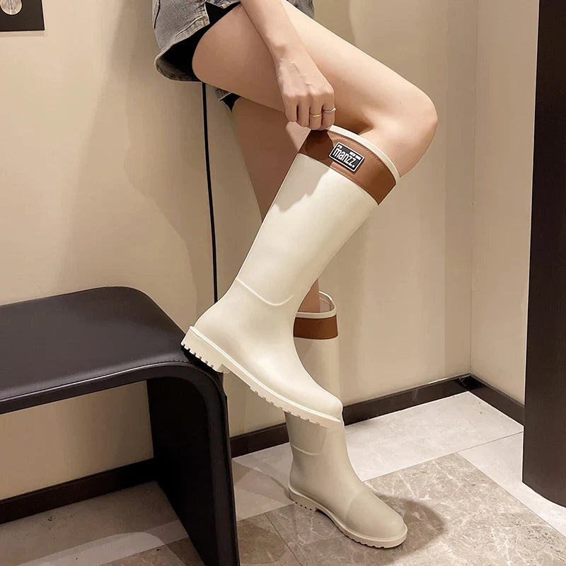 AquaStride | Stylish Lightweight Waterproof Rubber Knee-High Rain Boots 3