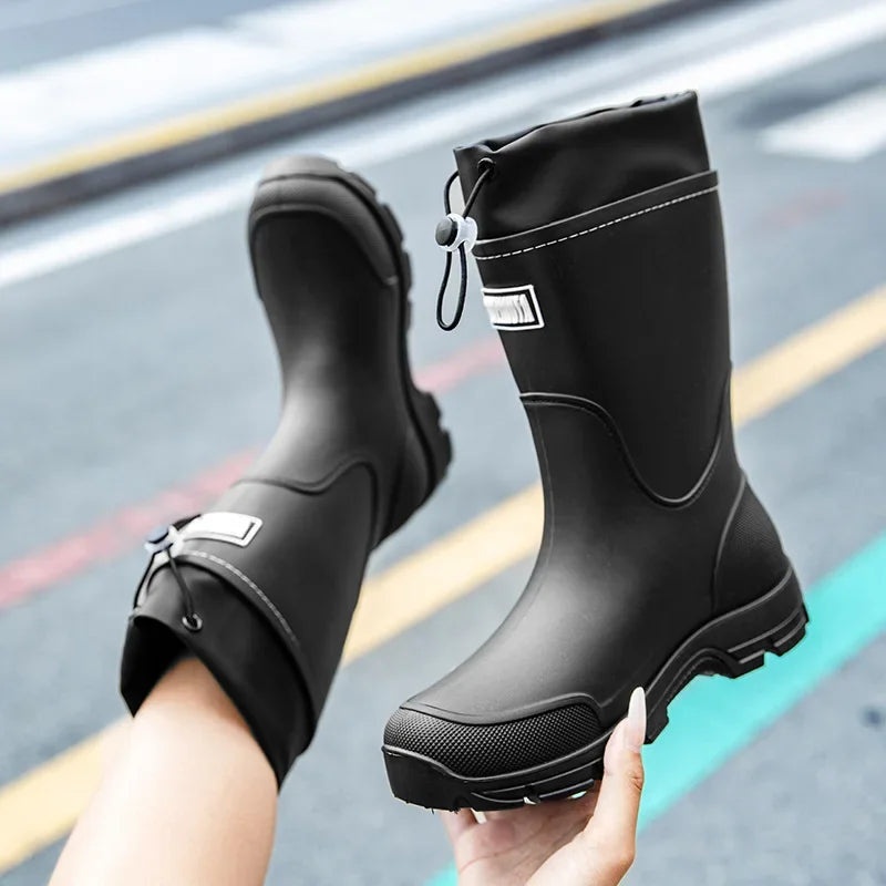 AquaStride | Stylish Lightweight Waterproof Rubber Mid-Calf Rain Boots 1