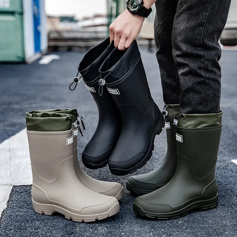 AquaStride | Stylish Lightweight Waterproof Rubber Mid-Calf Rain Boots 3