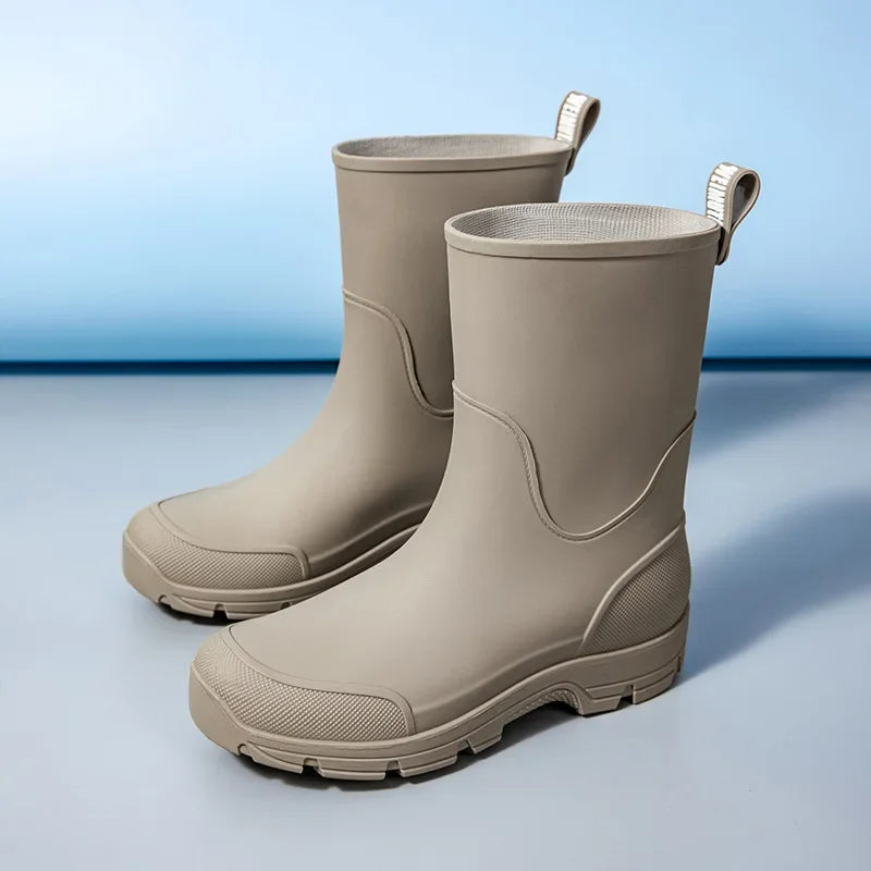 AquaStride | Stylish Lightweight Waterproof Rubber Mid-Calf Rain Boots 7