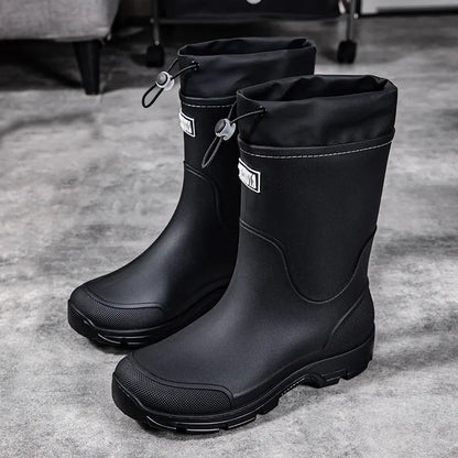 AquaStride | Stylish Lightweight Waterproof Rubber Mid-Calf Rain Boots 8