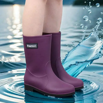 Waterproof Insulated Mid Calf Rain Boots for Women - Fesara