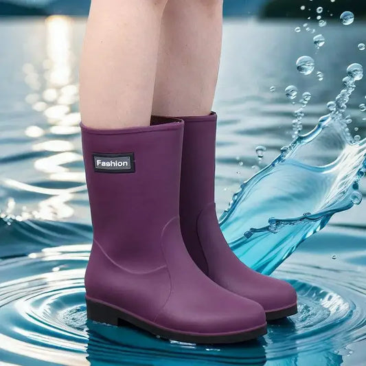 Waterproof Insulated Mid Calf Rain Boots for Women - Fesara
