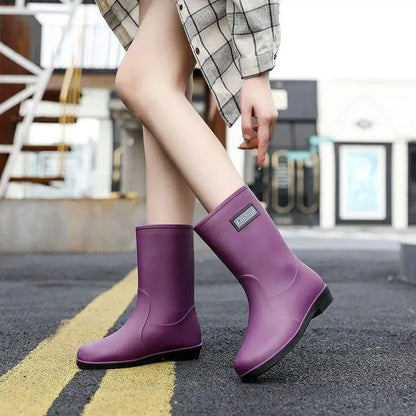 AquaStride | Stylish Waterproof PVC Mid-Calf Rain Boots for Women 1