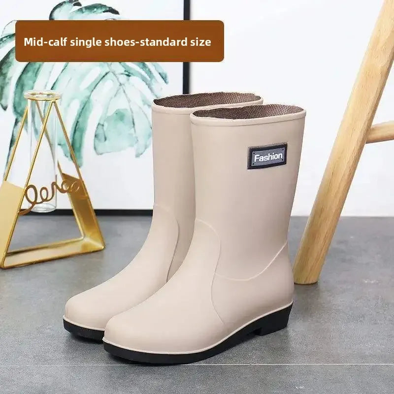 AquaStride | Stylish Waterproof PVC Mid-Calf Rain Boots for Women 4