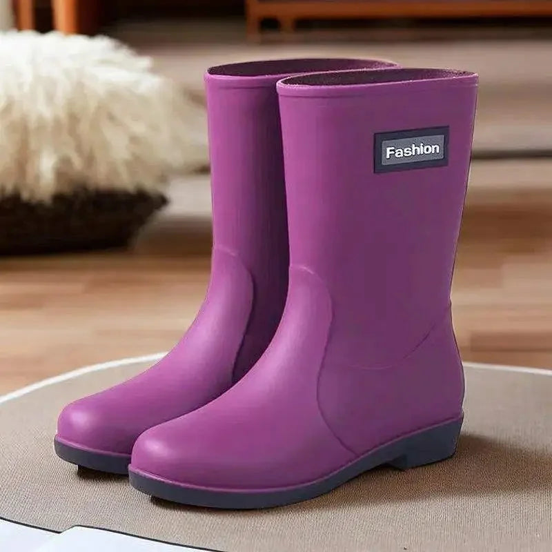 AquaStride | Stylish Waterproof PVC Mid-Calf Rain Boots for Women 5