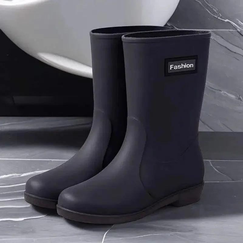 AquaStride | Stylish Waterproof PVC Mid-Calf Rain Boots for Women 7