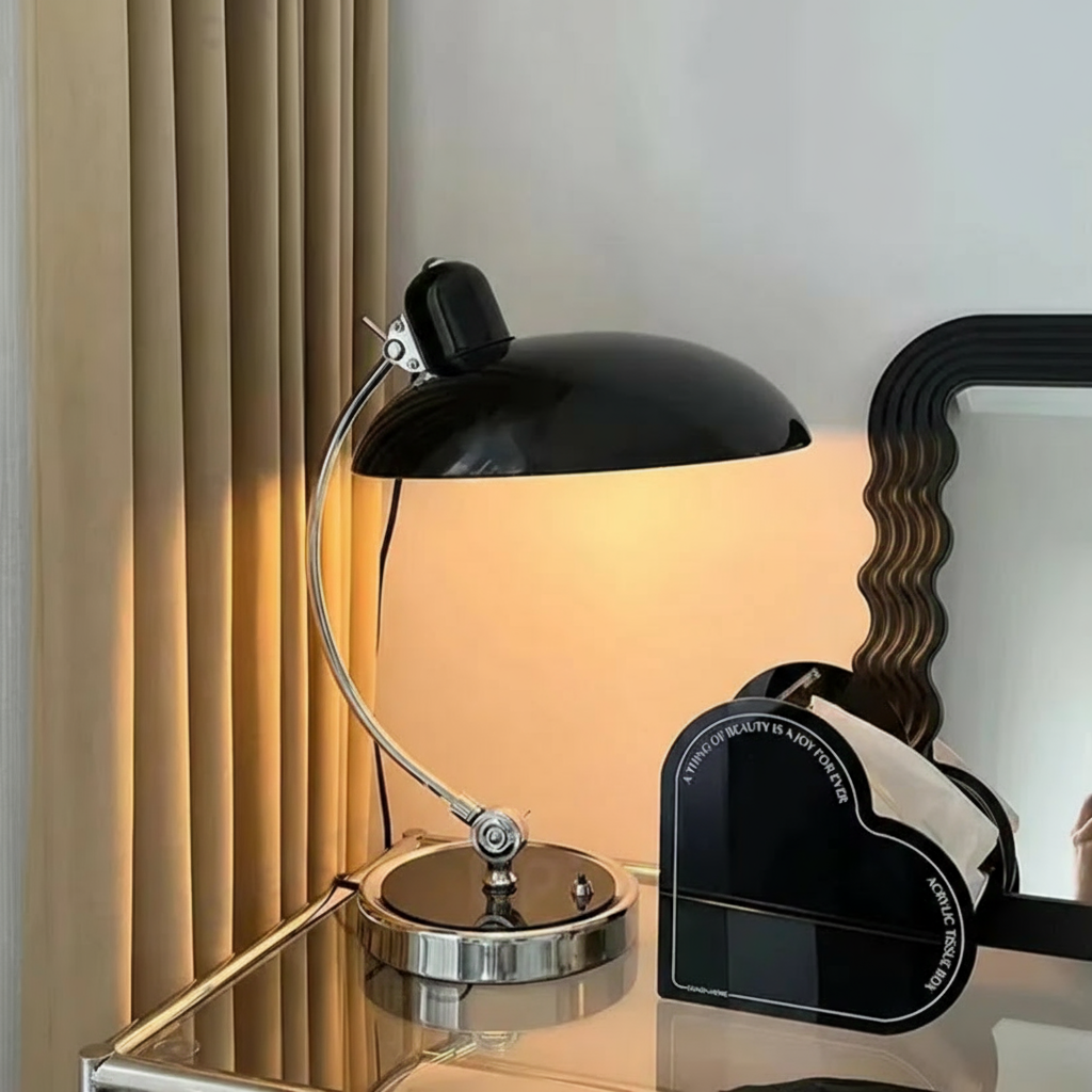 Simple Adjustable Table Lamp with Curved Arm