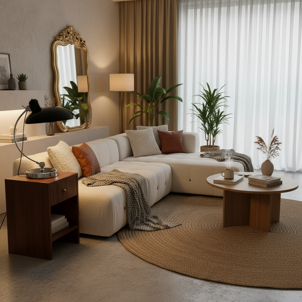 Simple Adjustable Table Lamp with Curved Arm