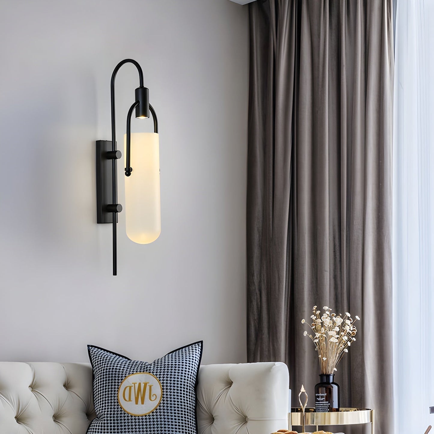 Metal Frame Glass Panel Lamp - Fesara