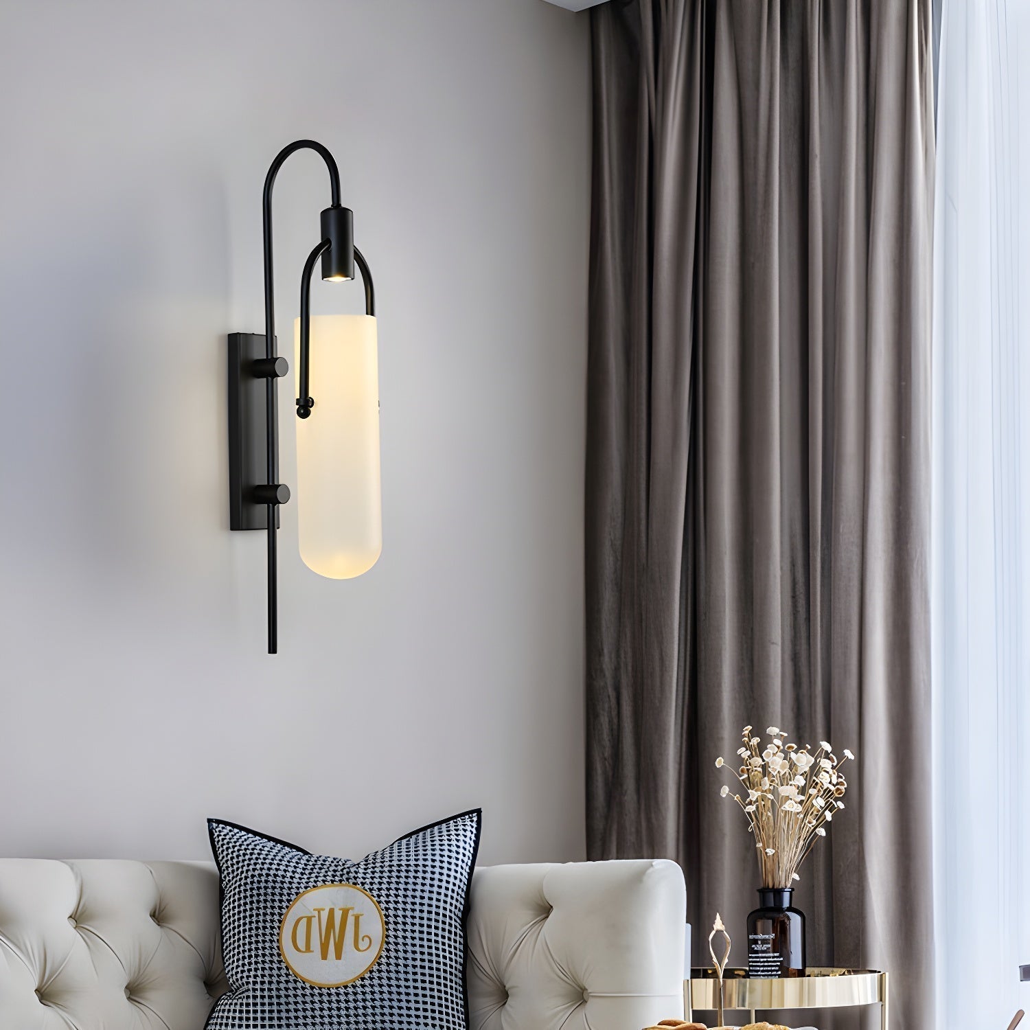 Metal Frame Glass Panel Lamp - Fesara