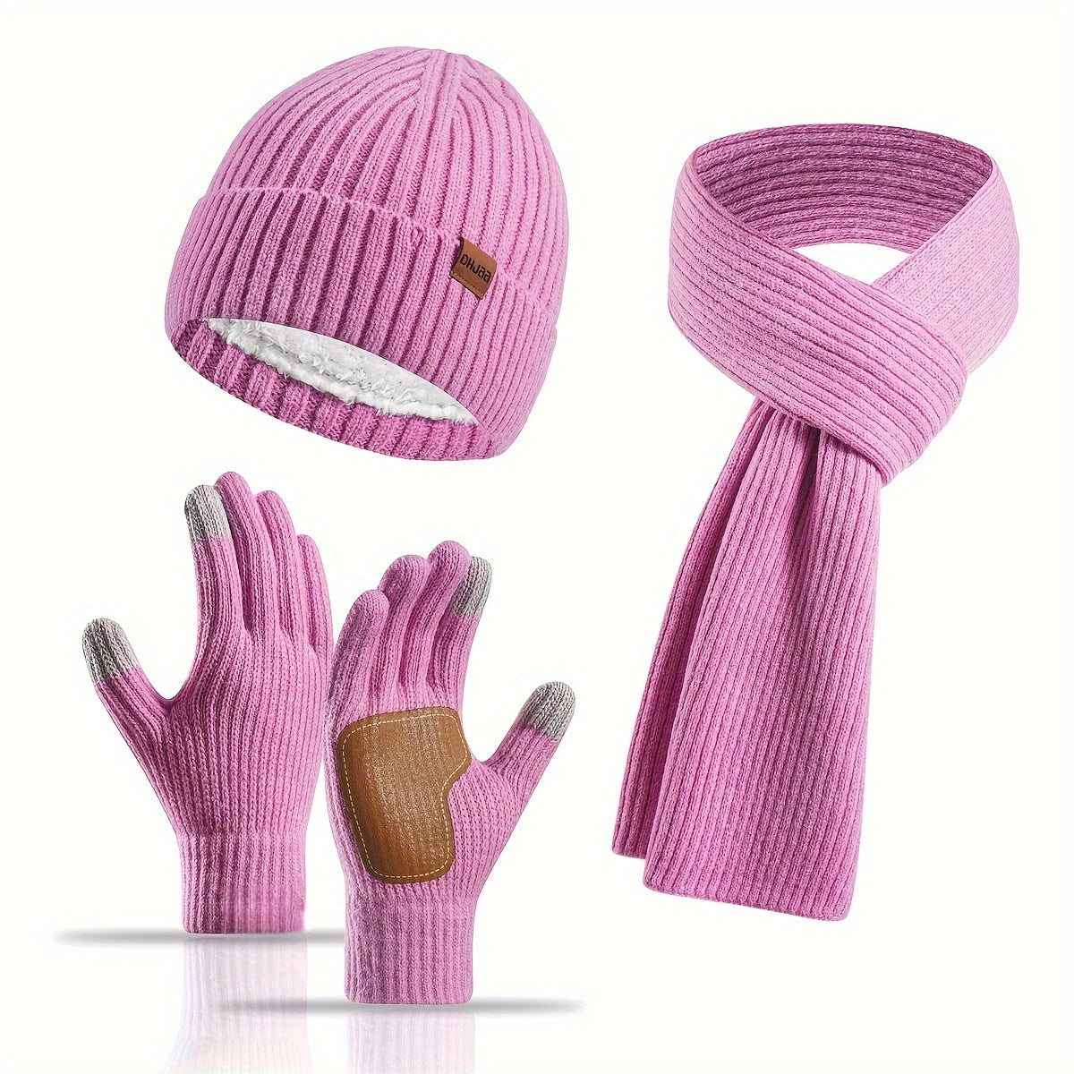 ArcticBlend | Cozy Knitted Winter Accessories Set with Hat, Scarf, Gloves 10