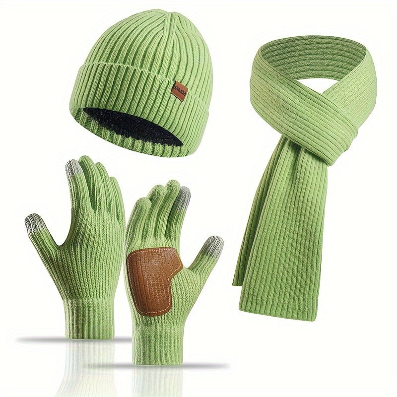 ArcticBlend | Cozy Knitted Winter Accessories Set with Hat, Scarf, Gloves 11