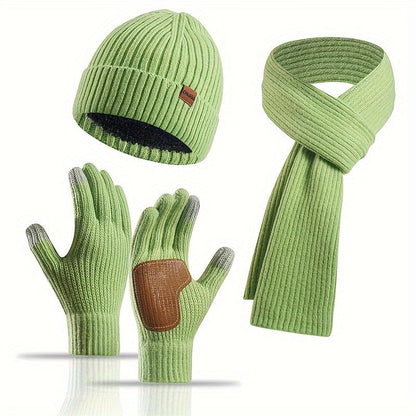 ArcticBlend | Cozy Knitted Winter Accessories Set with Hat, Scarf, Gloves 11