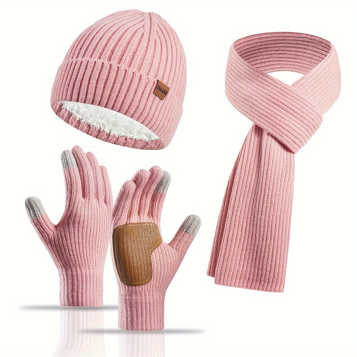 ArcticBlend | Cozy Knitted Winter Accessories Set with Hat, Scarf, Gloves 12