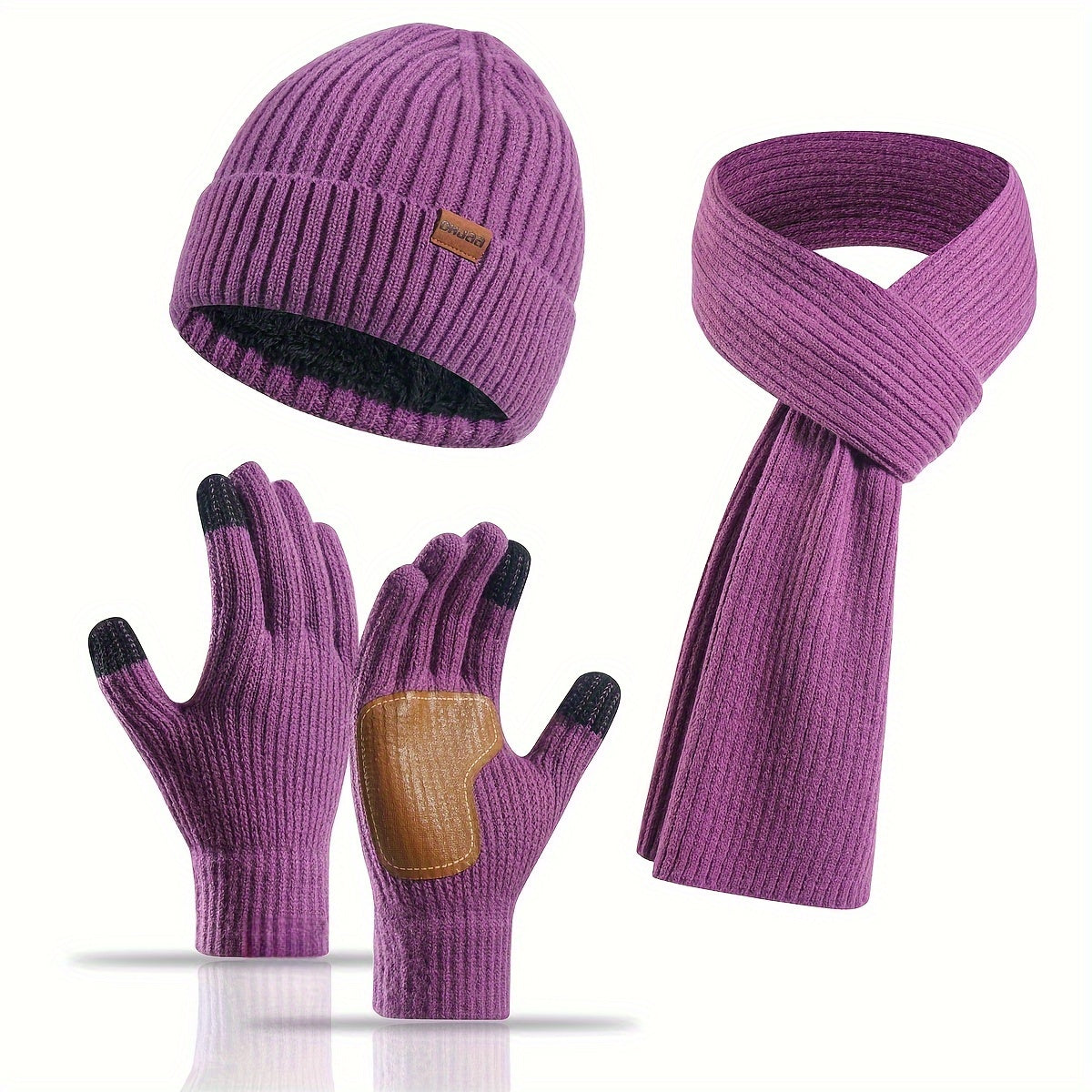 ArcticBlend | Cozy Knitted Winter Accessories Set with Hat, Scarf, Gloves 13