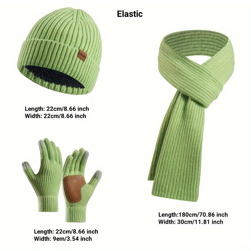 ArcticBlend | Cozy Knitted Winter Accessories Set with Hat, Scarf, Gloves 6