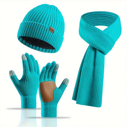 ArcticBlend | Cozy Knitted Winter Accessories Set with Hat, Scarf, Gloves 7