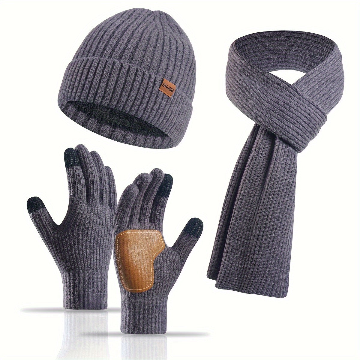 ArcticBlend | Cozy Knitted Winter Accessories Set with Hat, Scarf, Gloves 9