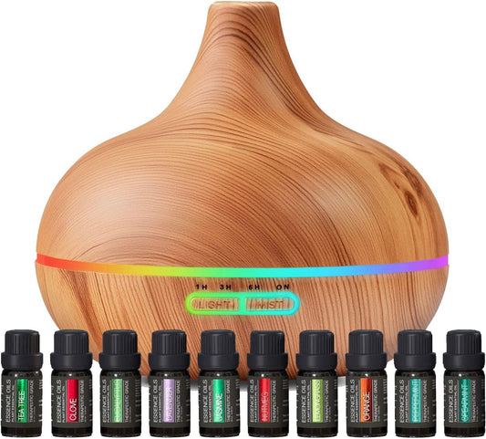 Premium Ultrasonic Essential Oil Diffuser with 10 Oils - Fesara