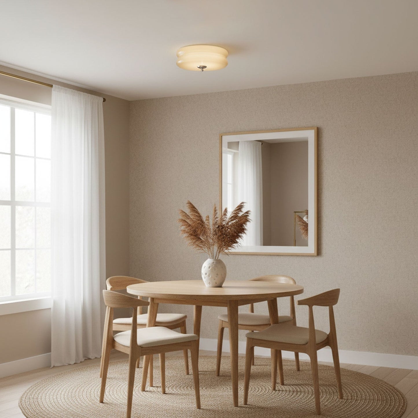 Classy Antique Circular Glass Pendant Light