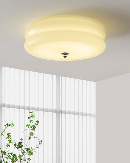 Classy Antique Circular Glass Pendant Light