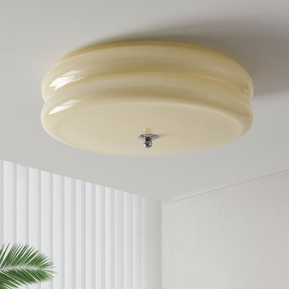 Classy Antique Circular Glass Pendant Light