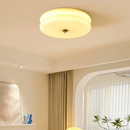 Classy Antique Circular Glass Pendant Light