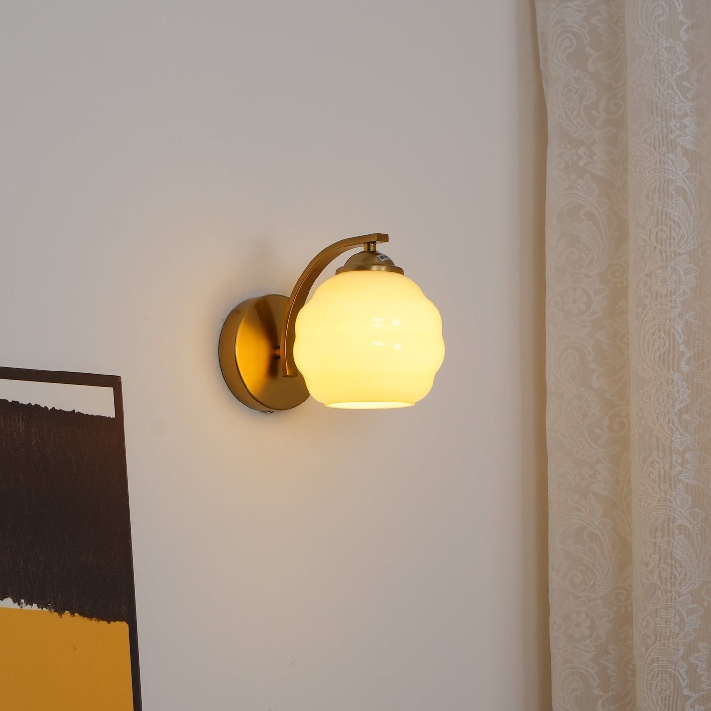 Vintage Ripple Glass LED Wall Light Fixture