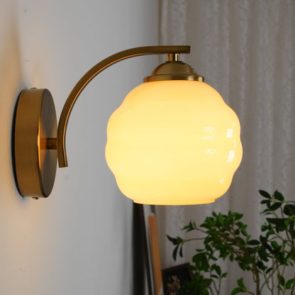 Vintage Ripple Glass LED Wall Light Fixture