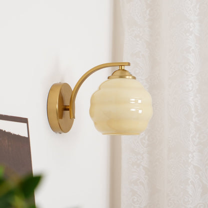 Vintage Ripple Glass LED Wall Light Fixture