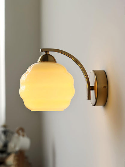 Vintage Ripple Glass LED Wall Light Fixture