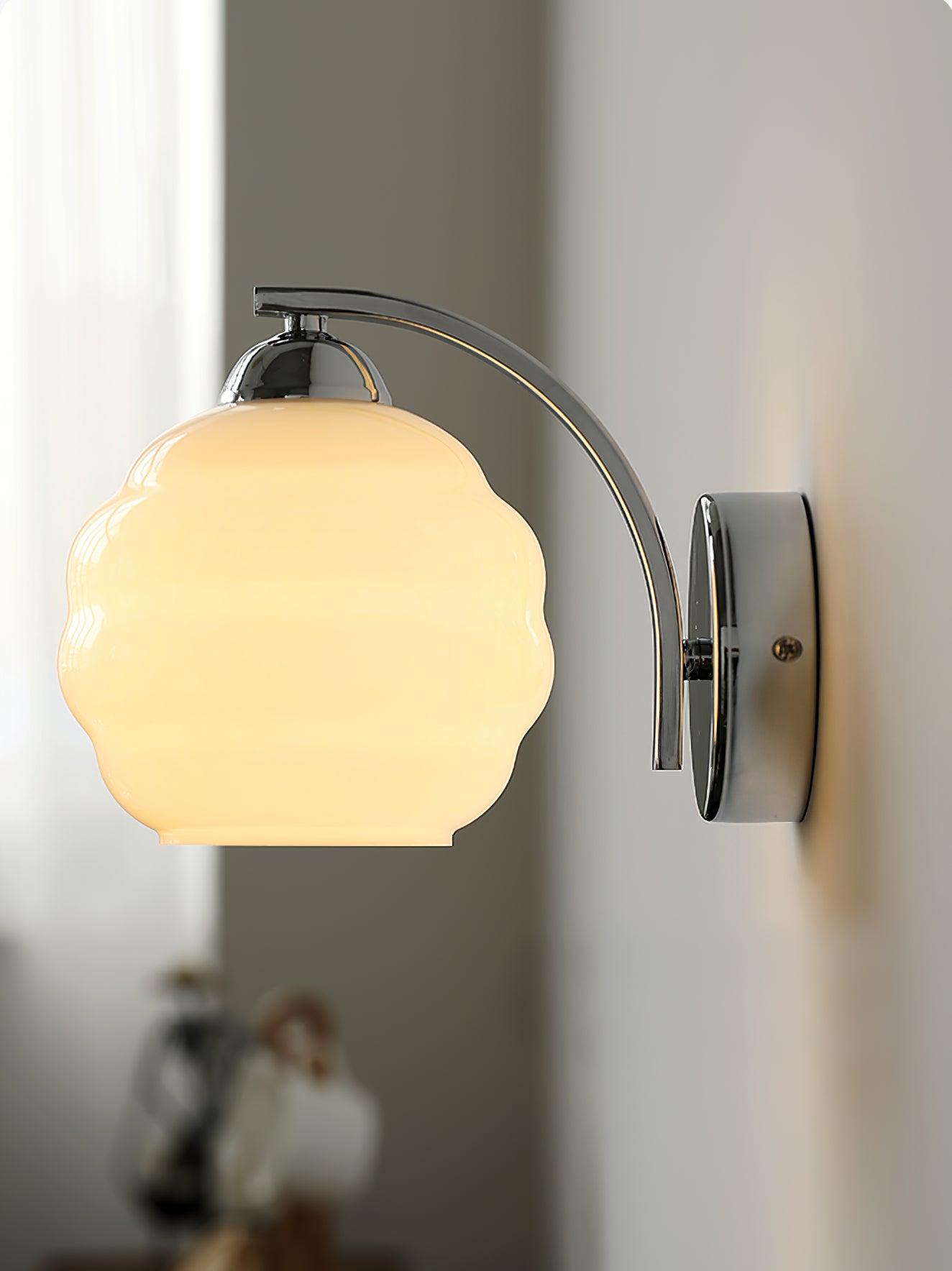 Vintage Ripple Glass LED Wall Light Fixture