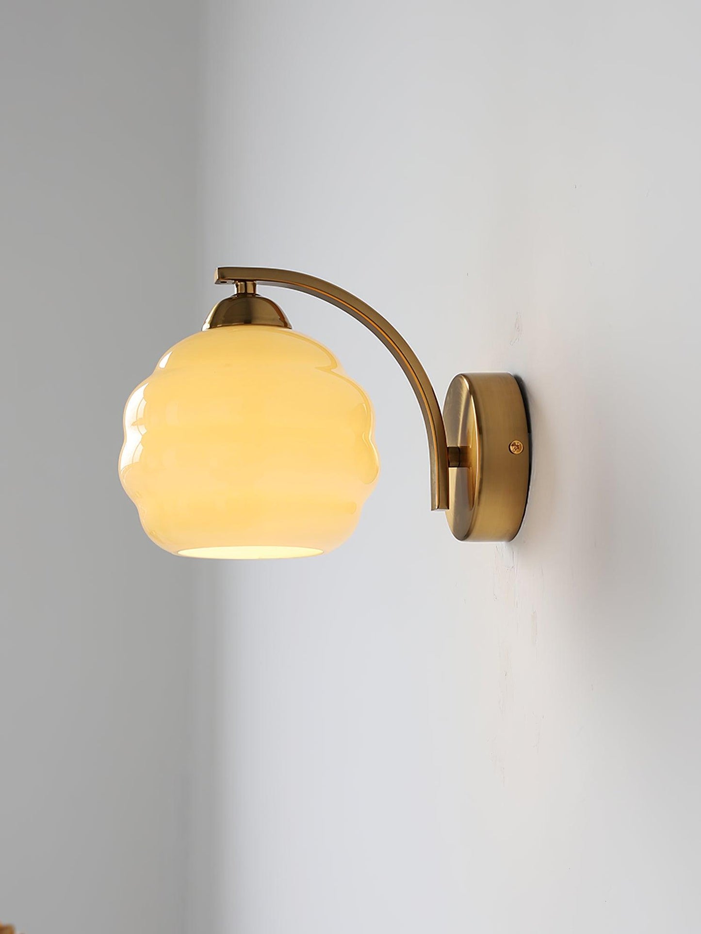 Vintage Ripple Glass LED Wall Light Fixture
